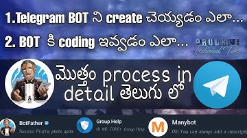 HOW TO CREATE OUR OWN TELEGRAM BOT EASILY ON MOBILE || IN TELUGU  #prudhwitechnicaltube