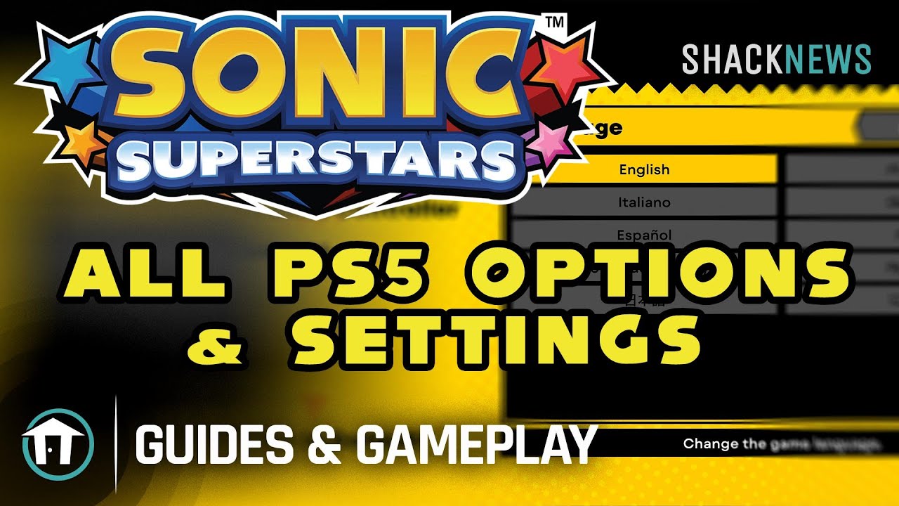 Sonic Superstars - All PS5 Options & Settings 