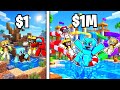 Parque ACUÁTICO POBRE vs Parque ACUÁTICO MILLONARIO en Un CHUNK en Minecraft!