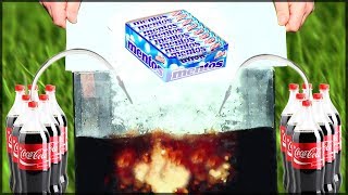 Эксперимент: Кока Кола vs Ментос - супер-реакция в аквариуме. Уникальные кадры.
