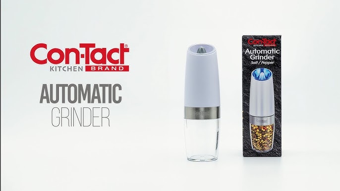AmuseWit Automatic Gravity Electric Salt & Pepper Grinder w/ White