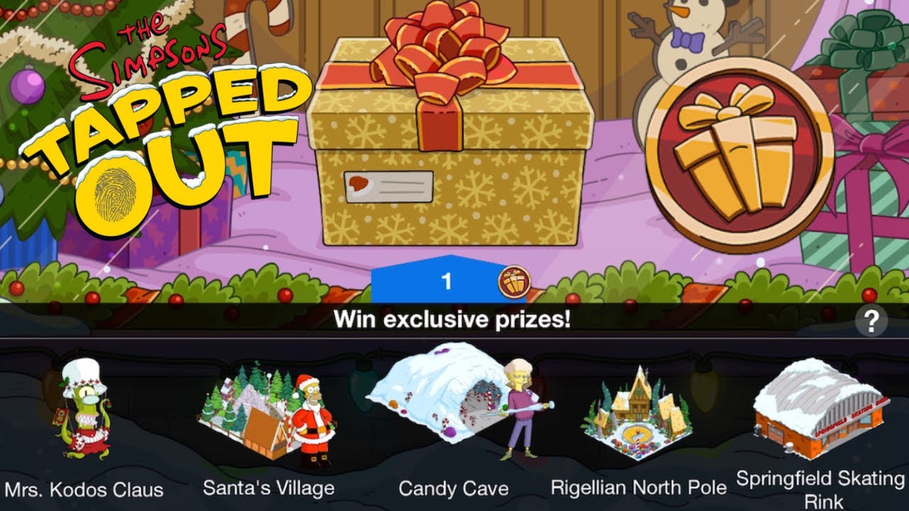 The Simpsons Tapped Out Unlocking the NEW Mystery Box w/ Holiday