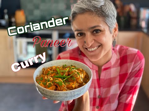 CORIANDER PANEER CURRY  Green paneer curry  Delicious curry at home  Food with Chetna