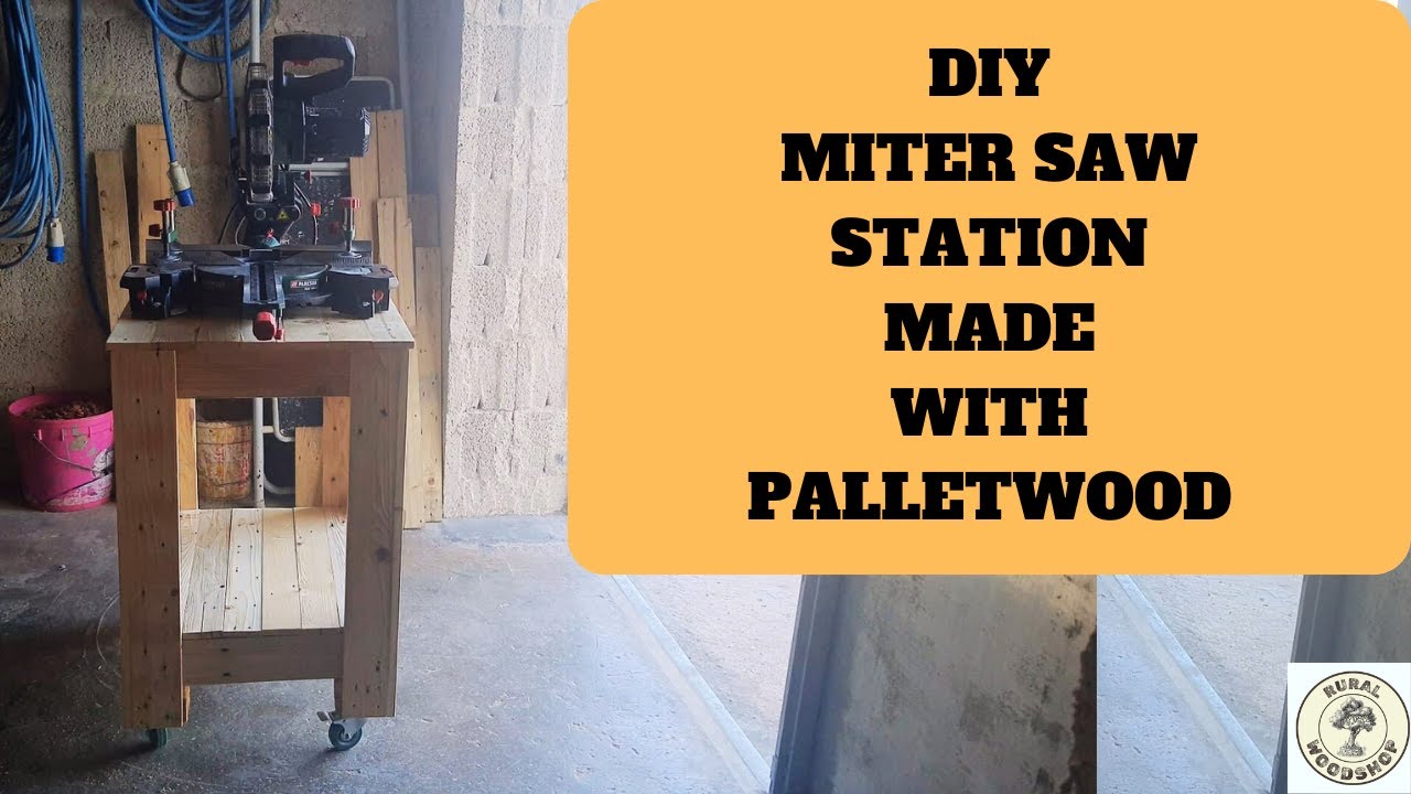 DIY Miter saw Station with pallet wood - YouTube