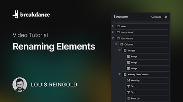 How To Give Elements A Friendly Name In The Breakdance Structure Panel