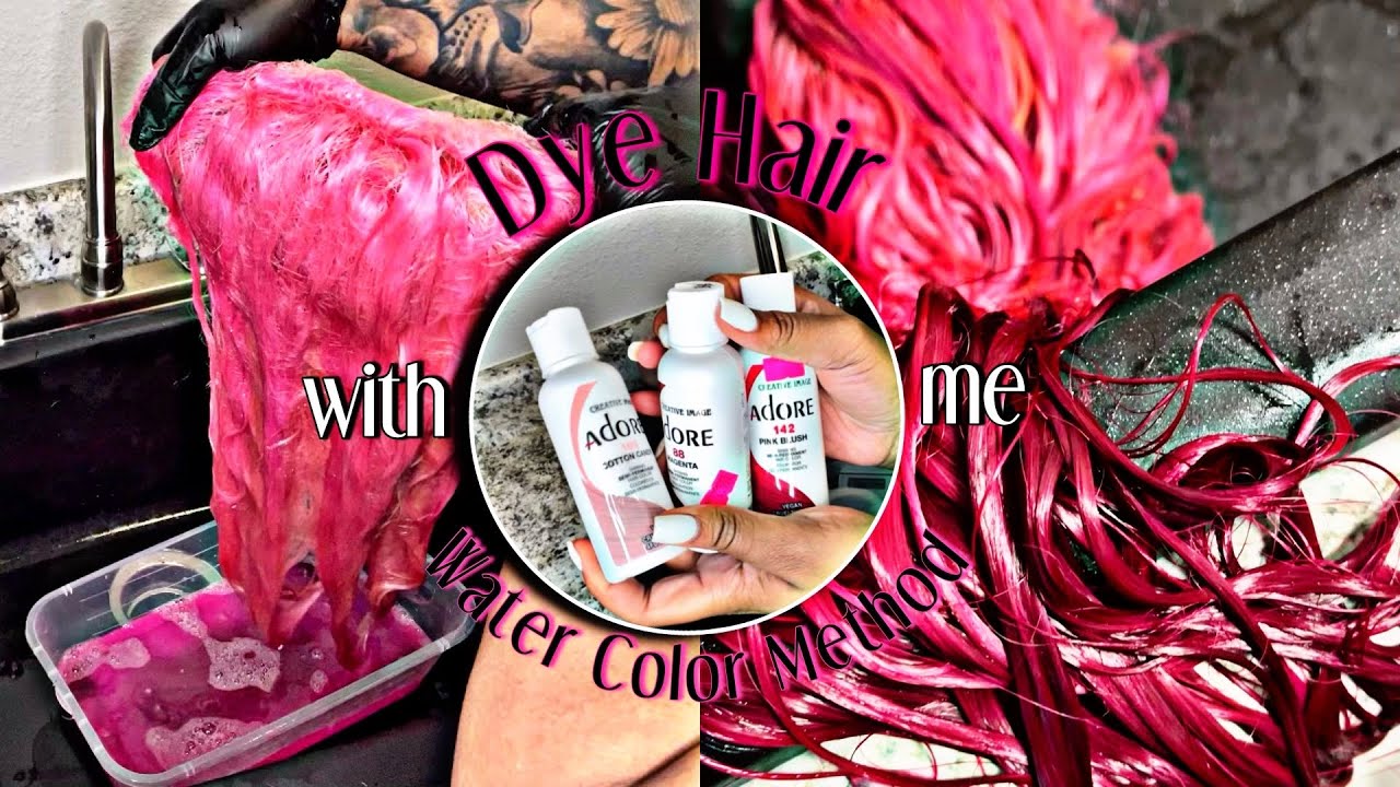 Watch Me Dye A Wig Pink To Red Ombr Water Color Method YouTube