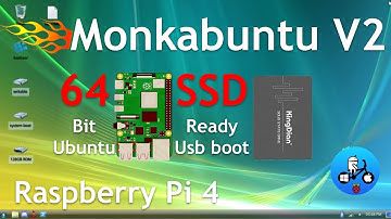 FlameMonkabuntu 2.0 Raspberry Pi 4. Based on 64bit Ubuntu with Usb SSD boot.