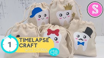 How to Put HTV on Burlap (DIY Toothfairy Bags)  Timelapse with Tutorial