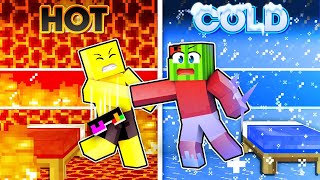 HOT vs COLD House Build BATTLE In Minecraft!