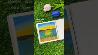 🌅 Beautiful Nature Scenery Art for Beginners 🌿 #shorts #art #painting #trending #youtubeshorts