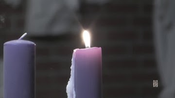 Lighting the Advent candle on the First Sunday of Advent