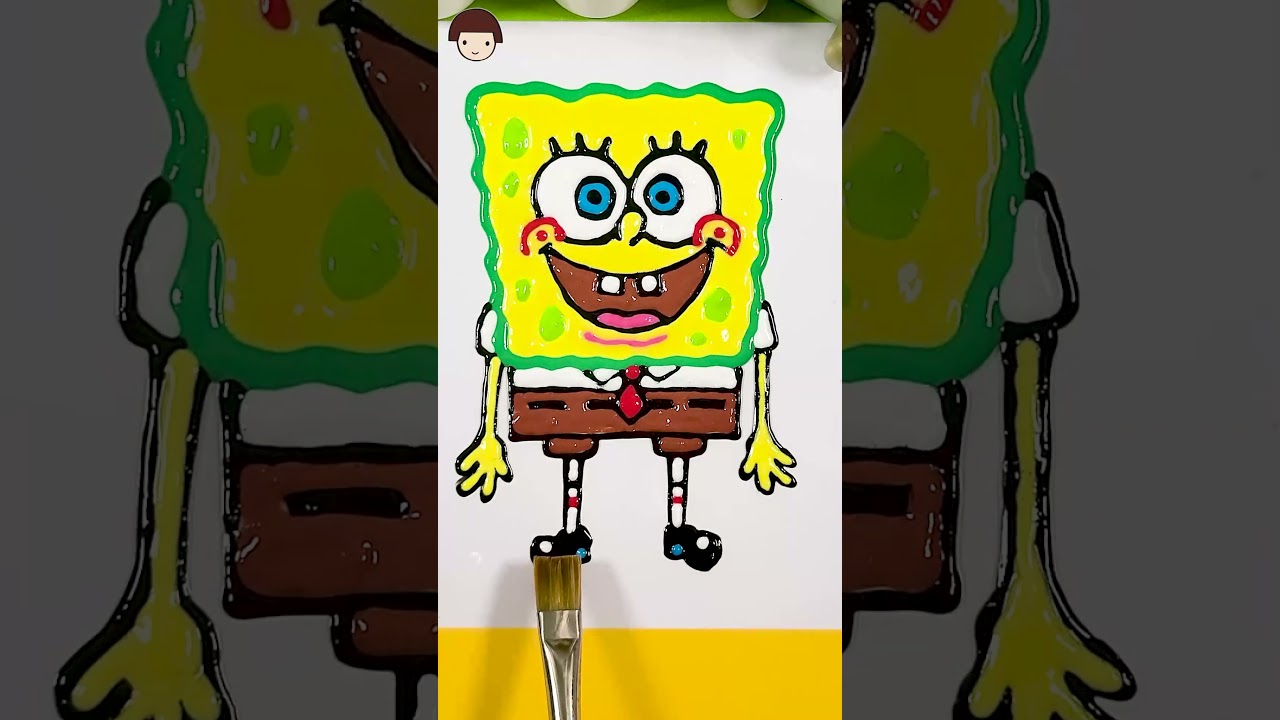 Reverse play ⏪ | Pikachu, Sponge Bob Reverse Slime Painting | Coloring & drawing