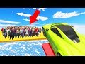 FAST CARS vs. 1000 PEOPLE! (GTA 5 Funny Moments)