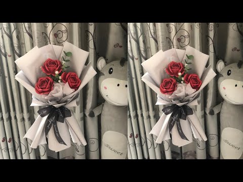 Video Hướng dẫn bó hoa 3 bông dễ bán nhất mùa lễ và tiết... - youtube
