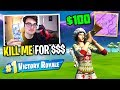 I put a $100 BOUNTY on my head in Fortnite to see who could kill me... (insane)