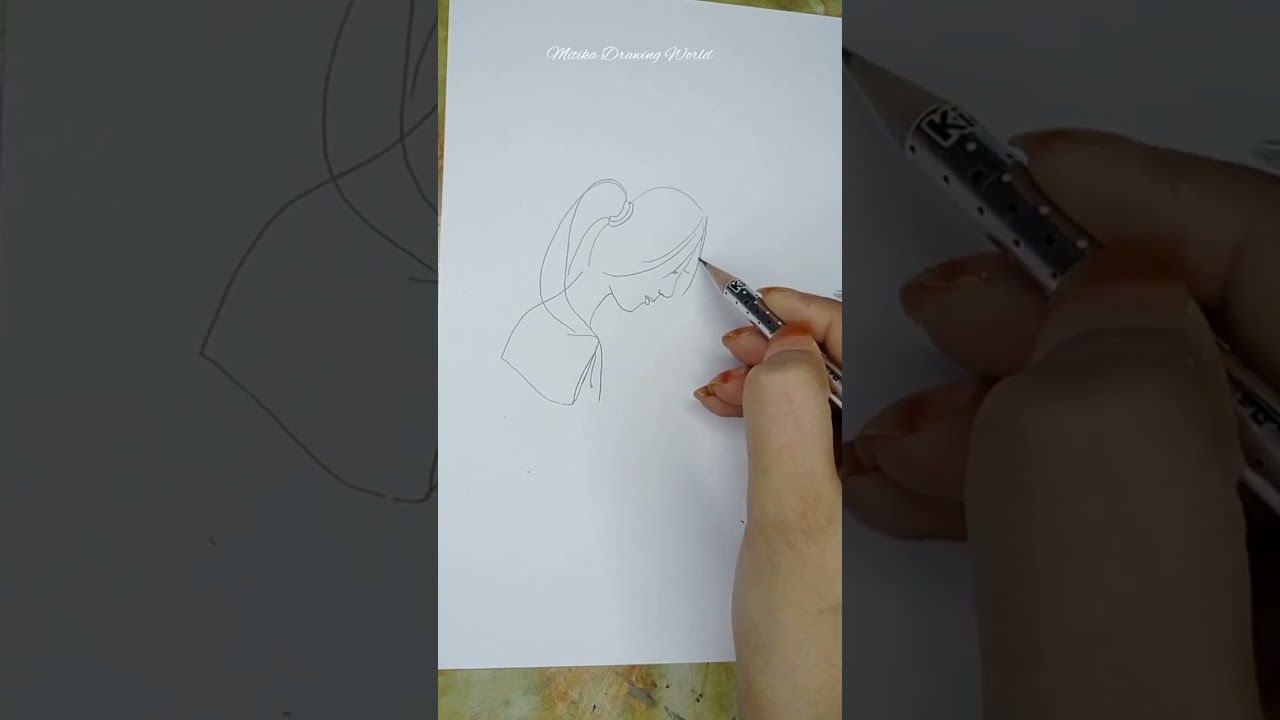 how to draw a girl with coffee mug 