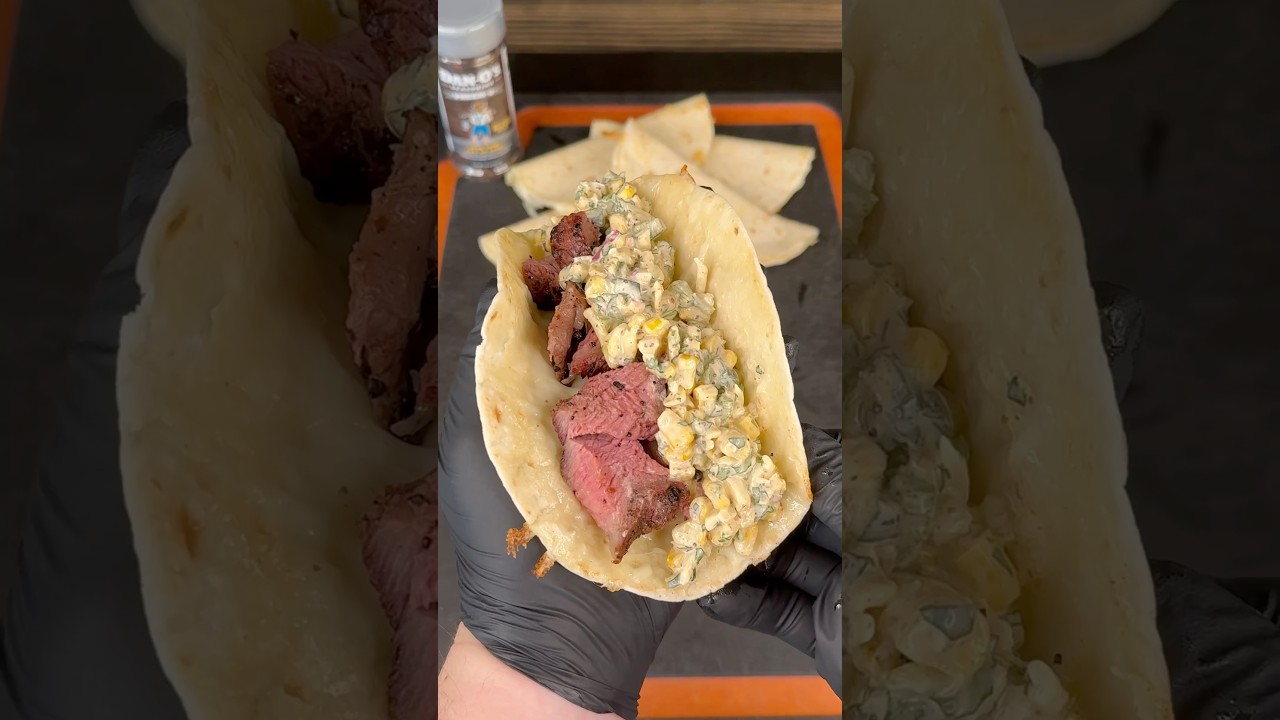 Grilled Steak Elote Tacos