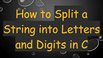 How to Split a String into Letters and Digits in C
