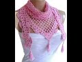 شال كروشيه مثلث بغرزة الشبكة يصلح اسكارف او شال    Crochet shawl triangle