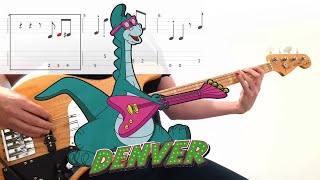 Denver, the last dinosaur // Bass cover with play-along tab and notation Resimi