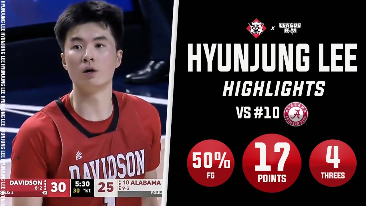 Hyunjung Lee leads Davidson to Win vs #10 Alabama | 17 PTS on 50% FG | Full Highlights