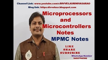 Microprocessors and Microcontrollers  Notes || MPMC notes ||