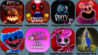 Poppy Playtime 4 Steam, Poppy 4 Mobile, Poppy 3 Steam, Poppy3 Mod, Poppy Mobi12 Blue Monster8, Ban8