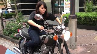 平嶋夏海が挑戦！ 初めてのSR400キックスタート！
