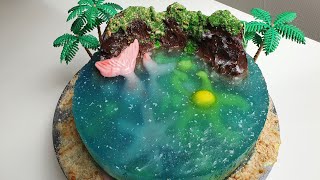 Pastel de Isla // Island cake // Pastel Tendencia 2020 // ocean cake // magic cake // jelly cake