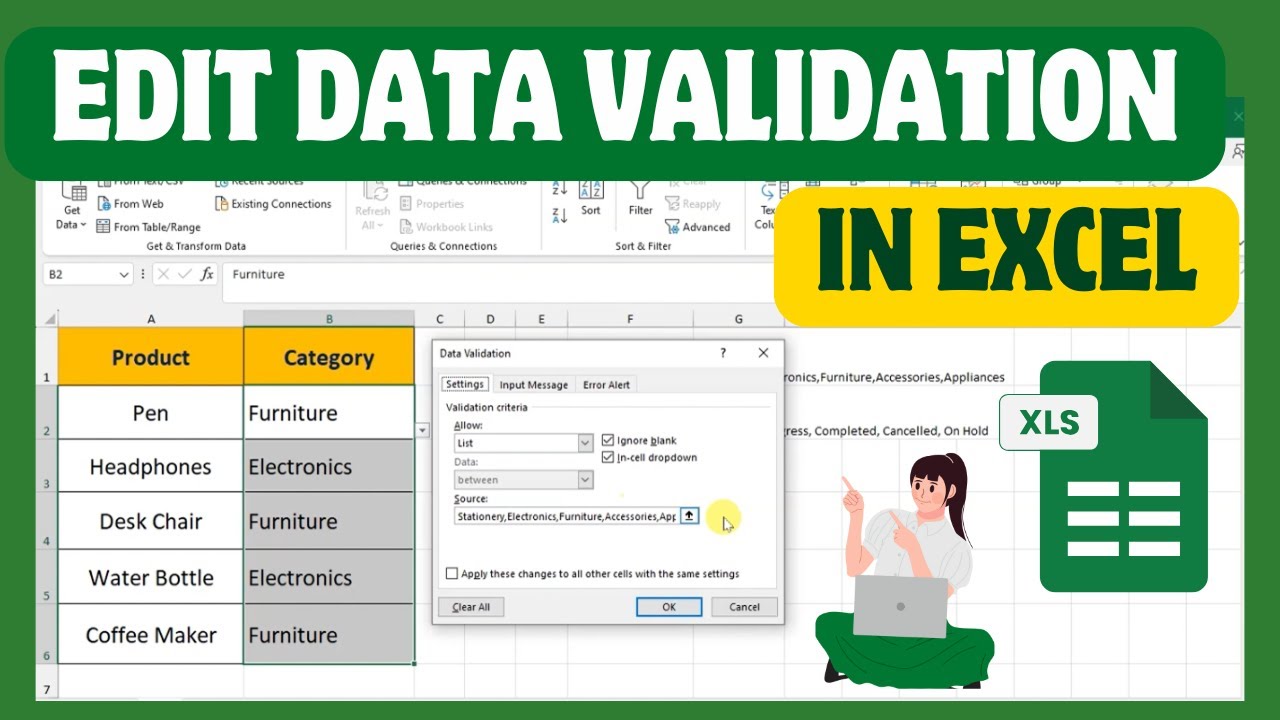 How To Edit Data Validation In Excel - YouTube
