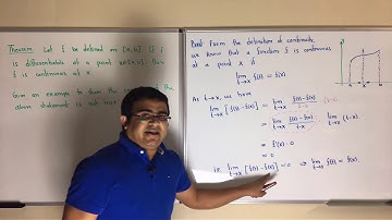 Theorem: Every differentiable function is continuous but the converse is not true.