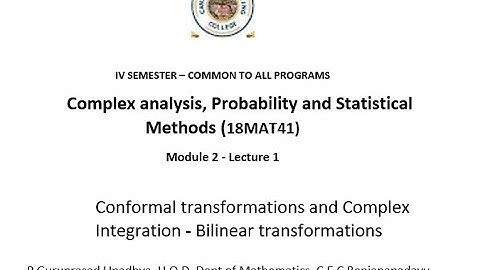 VTU CAPS18MAT41 M2 L2 BILINEAR TRANSFORMATIONS