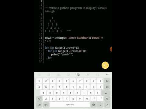Python program to display Pascal's triangle. - YouTube