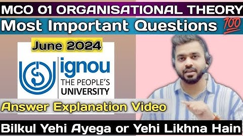MCO - 01 IGNOU | Important Questions | 19-06-2024 | MCOM  ‎‎@Ignoupathways_1196 #viral #mcom