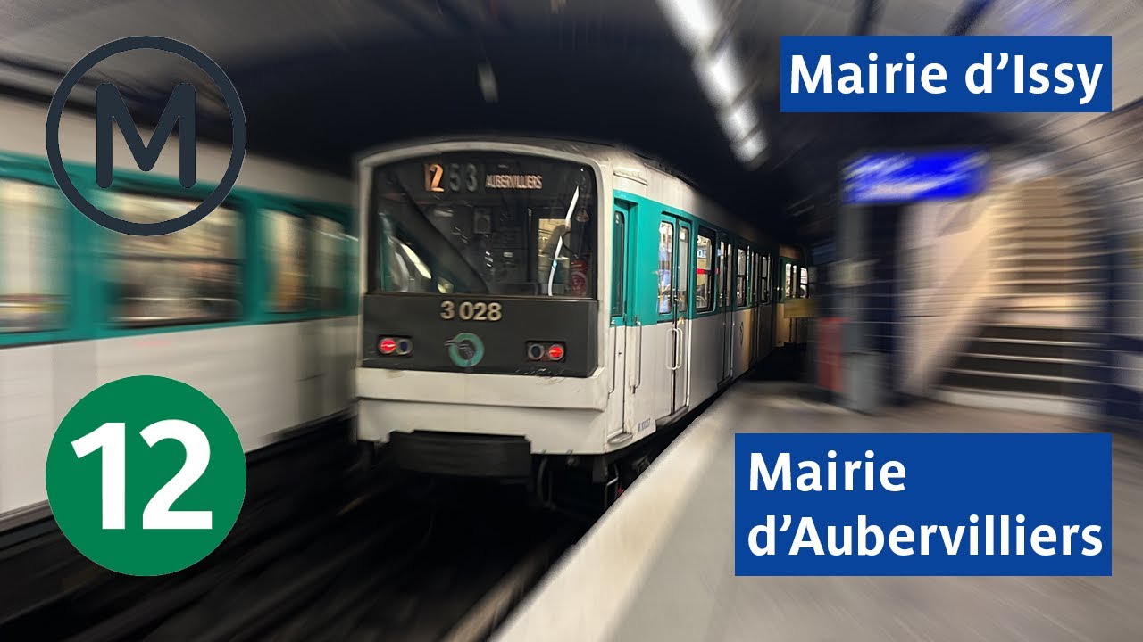 MF67 Ligne 12 (motrice bruyante) - Trajet entre Mairie d'Issy et Mairie d'Aubervilliers