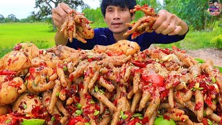 ตำซั่วขนมจีนตีนไก่แกล้มผักสดแซ่บคักอีหลีครับพี่น้องMUKBANG EATING SHOW#โก้อีสานพาแดก