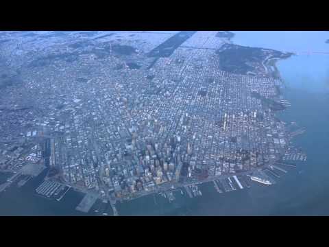 Onboard HD video  of takeoff from SFO, over San Francisco, Sausalito and delta