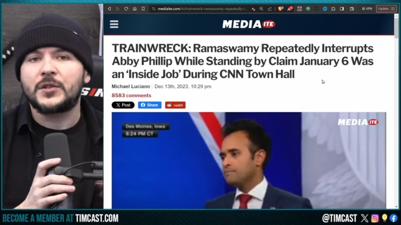 CNN PANICS After Vivek Ramaswamy Says J6 Was An INSIDE JOB At Town Hall, CNN LIES To Push Narrative