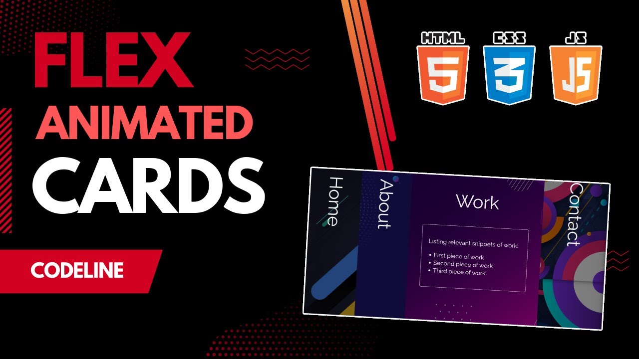 Flex Animated Cards using HTML, CSS and JS - YouTube