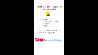 objects in JavaScript | destructuring in JavaScript #javascript  #webdevelopment  #objects