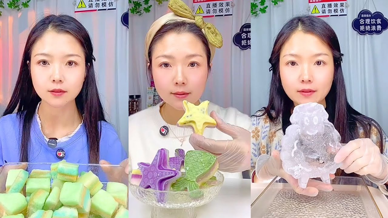 Colorful Crystal Ice Eating Show – Calm Chinese ASMR #20