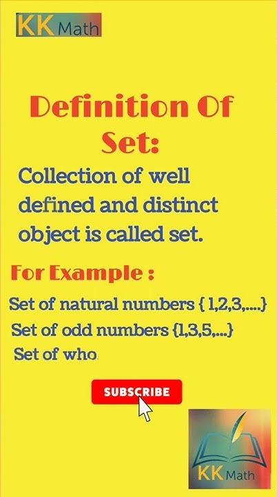 Definition of Set , Examples and set Notation || Math basic concepts ...