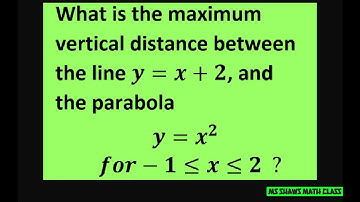 What is the maximum vertical distance between line and parabola y=x^2, y= x +2. Optimization