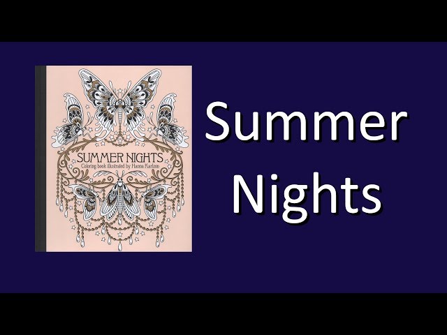 Summer Nights by Hanna Karlzon Colouring Book Flipthrough (Sommernatt) 
