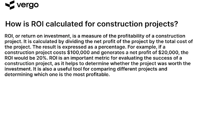 Calculating ROI for Construction Projects