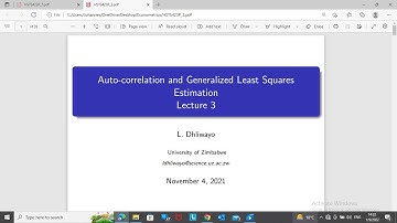 Econometrics lecture 3-4 (Auto-correlation and Generalized Least Squares Estimation)