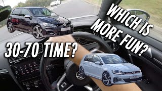 VW GOLF GTI VS GOLF R DRIVING POV/REVIEW // WHICH IS MORE FUN?