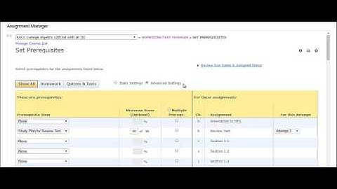 MyLab and XL Using Prerequisites in your Course