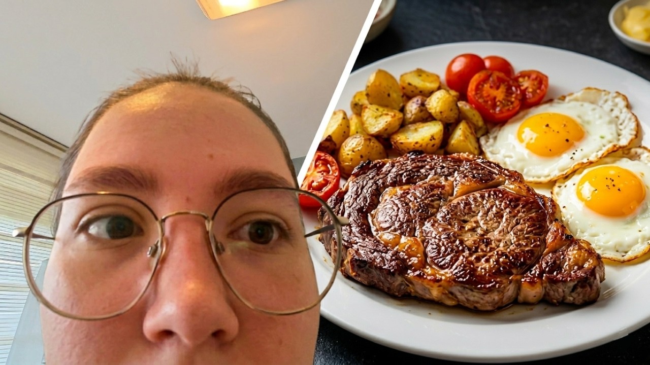Just another day of eating steak and staring at a screen