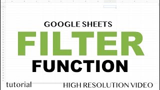Google Sheets  Filter Function Tutorial, Introduction to Logical Arrays